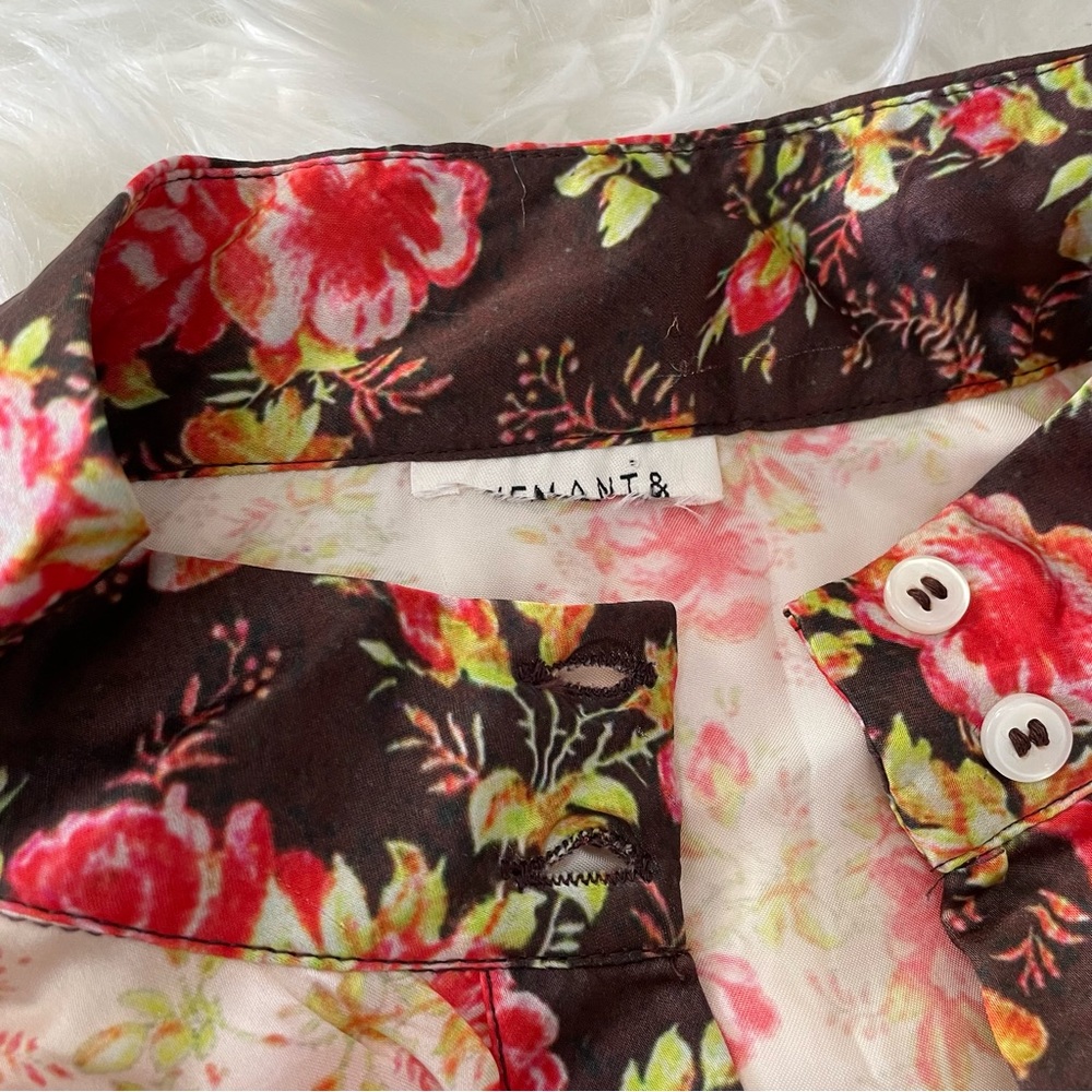 Anthropologie Hemant & Nandita Fatima Floral Button Down Blouse HTF Romantic Top - Picture 5 of 8
